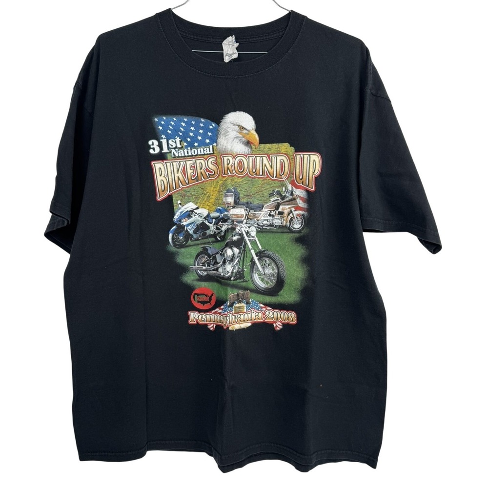 2008 National Bikers Round Up Pennsylvania Black Eagle Graphic‎ B.H. 2XL
